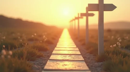 Un chemin balisé illustrant les six étapes clés du parcours du créateur d'entreprise