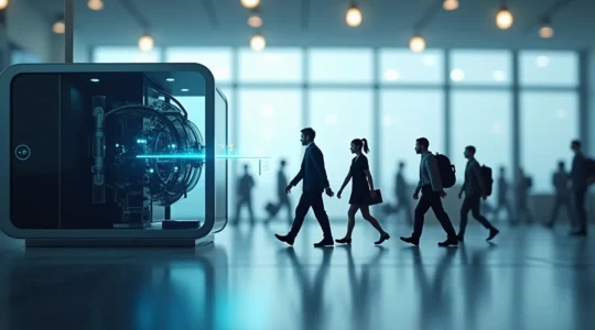 Illustration symbolisant un système automatisé attirant des clients vers une entreprise