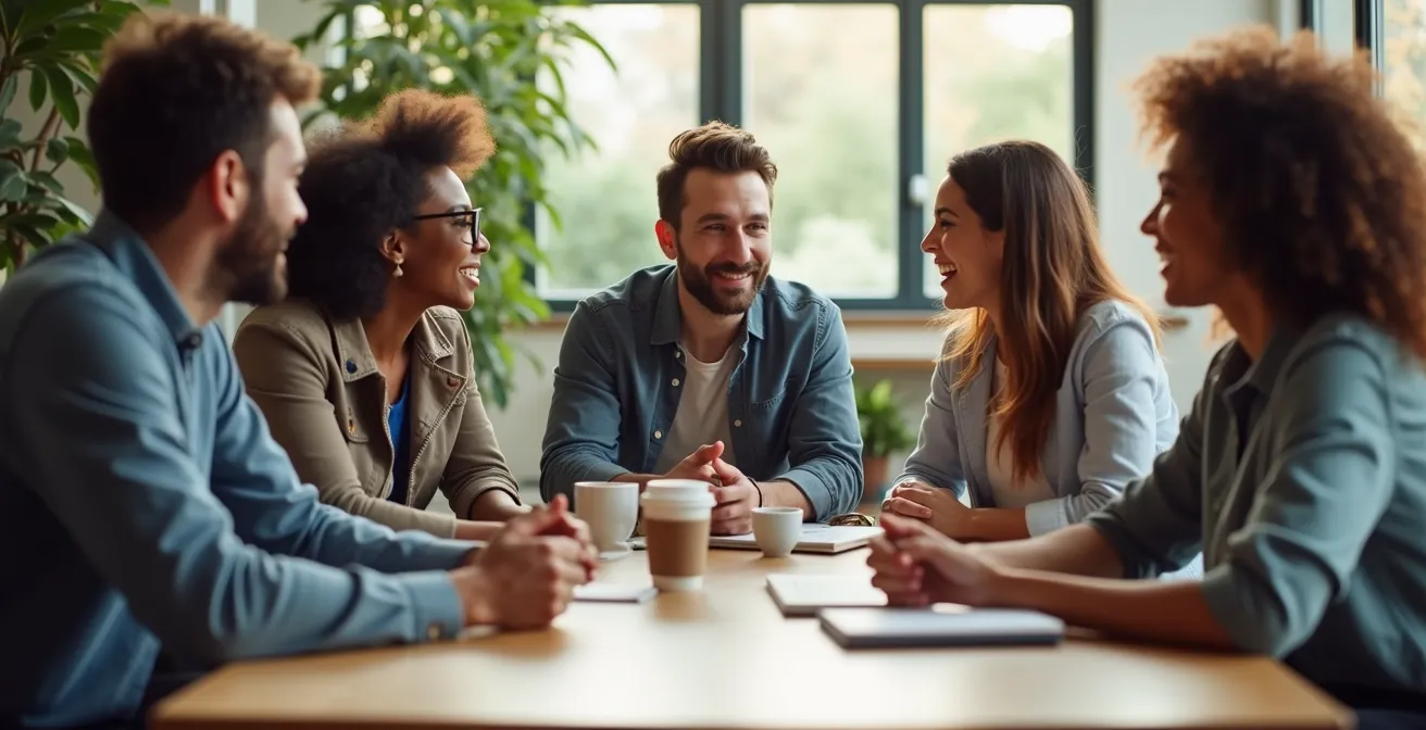 Réunion d'entrepreneurs dans un espace de coworking français