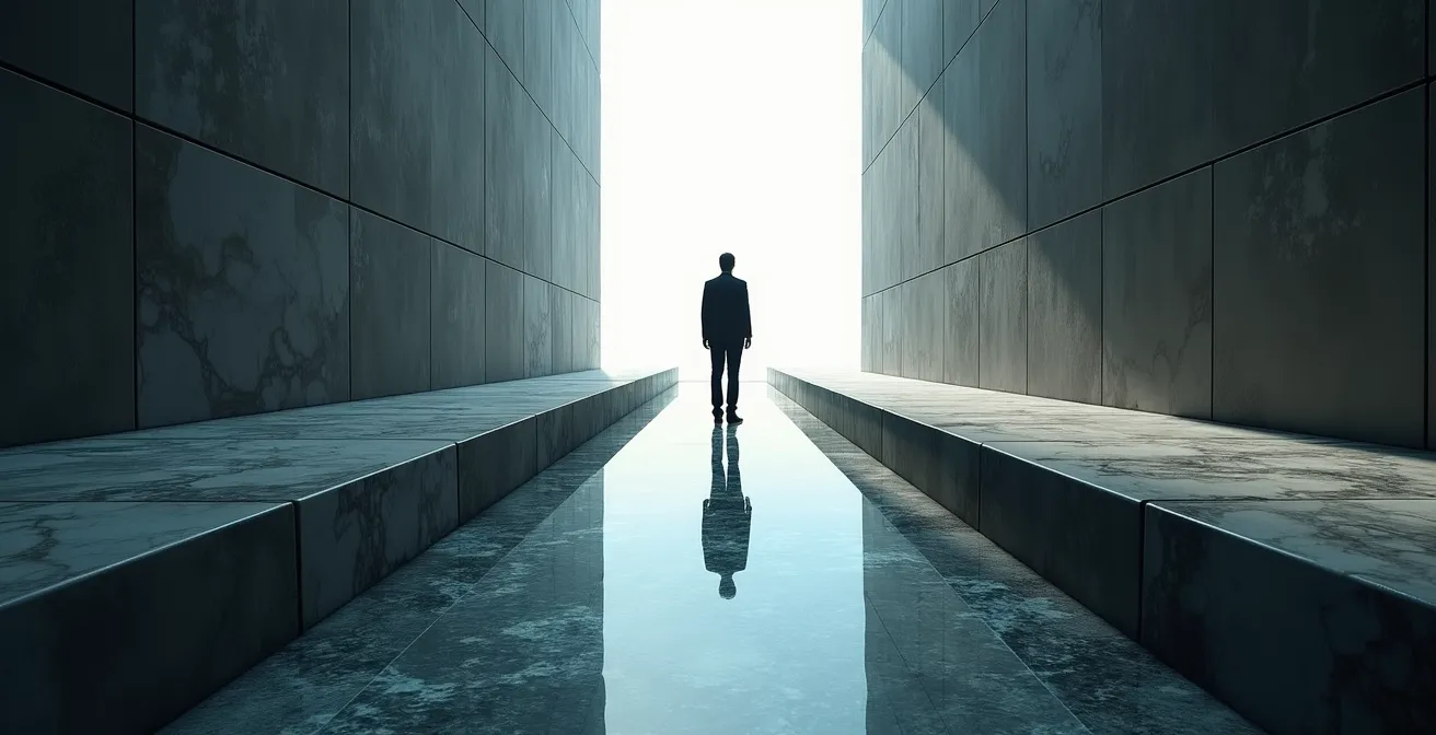 Métaphore visuelle des trois stratégies de leadership : prix, innovation et spécialisation représentées symboliquement